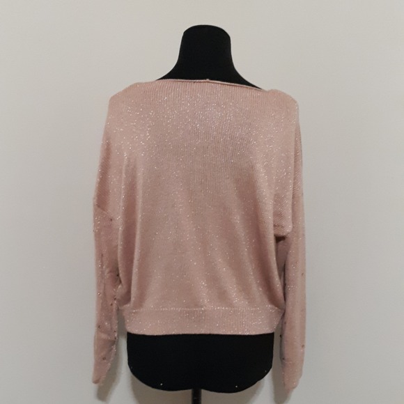 Soho Jeans Peach Metallic Rhinestone Knit … - Picture 6 of 8